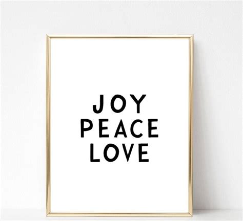 Joy Peace Love Printable Wall Art Love Joy Peace Sign Wall - Etsy