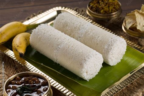 White Rice Puttu With Chana Masala Curry Stock Photo Adobe Stock