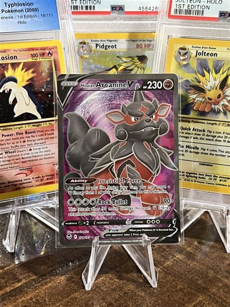 Hisuian Arcanine V Full Art Ultra Rare Silver Tempest