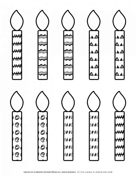 Candles Outline Ten Small Patterned Candles Planerium