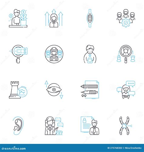 Fundamental Freedoms Linear Icons Set. Liberty, Equality, Democracy, Sovereignty, Humanism ...