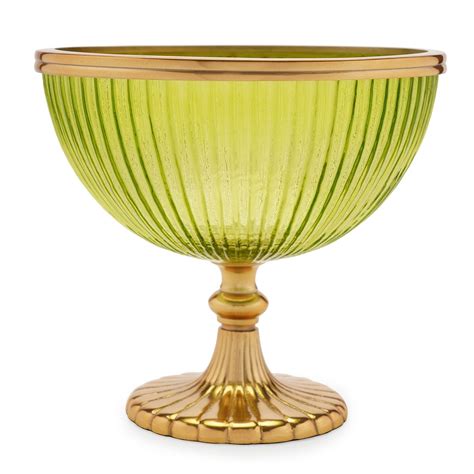 Buy Pure Home Living Green Ribbed Glass Bowl Online