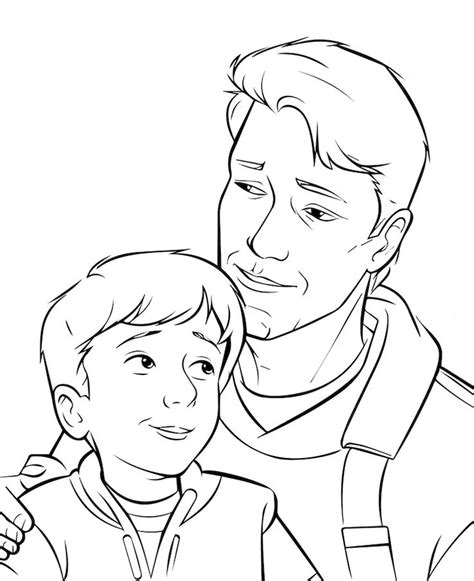 Premium Vector Hand Drawn Vector Coloring Page Of Father And Son