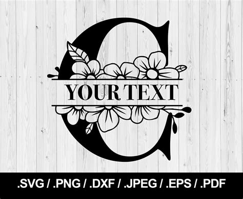 Flower Split Letter C Floral Letter Svg Png Jpeg Eps Ai Etsy Ireland