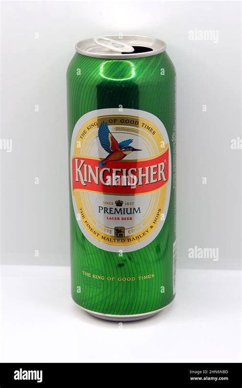 Kingfisher Premium Lager Indian beer can Stock Photo - Alamy