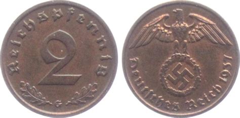 Drittes Reich G Reichspfennig Mit Hakenkreuz Vz Ma Shops