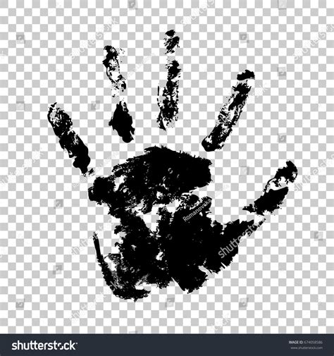 Silhouette Hand Palm Print On Transparent Stock Vector (Royalty Free) 674058586 | Shutterstock