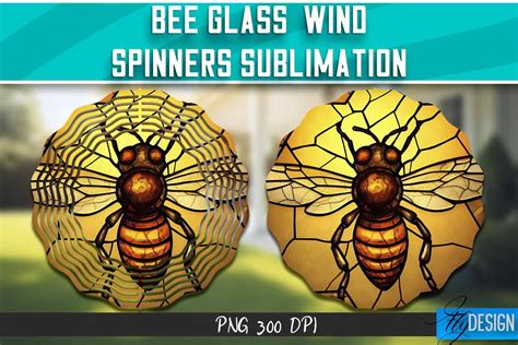 Bee Glass Wind Spinners Sublimation Graphic By Flydesignsvg Creative