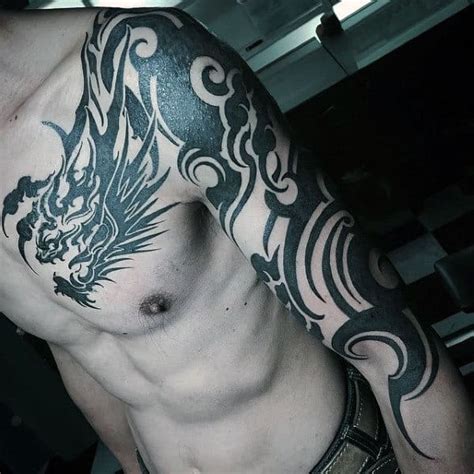 Tribal Dragon Head Tattoos