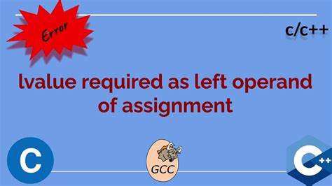 Lvalue Required As Left Operand Of Assignment YouTube