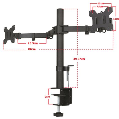 Dual Monitor Bracket Mount W/ C-Clamp – Loop Alloy