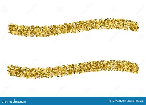 Gold Frame Glitter Texture Isolated On White Stock Illustration