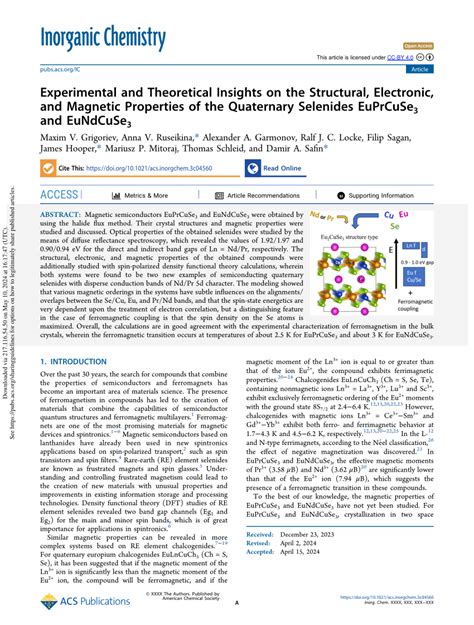 PDF Experimental And Theoretical Insights On The Structural