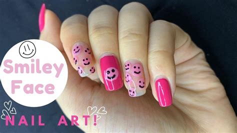 Smiley Face Nail Art Tutorial Easy And Cute Nail Art Youtube