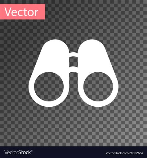 White Binoculars Icon Isolated On Transparent Vector Image