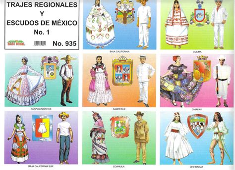 Los Trajes Tipicos De Los Estados De Los Estados Unidos Mexicanos