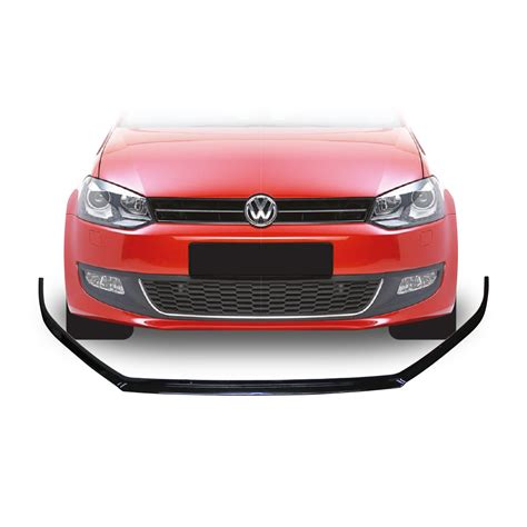 VW Polo 6 Front Bumper Spoiler Slimline Gloss Black 10 14 Spares Direct