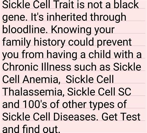 Sickle Cell Trait Sickle Cell Anemia Beta Thalassemia Chronic