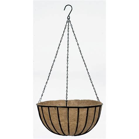 Gardman Traditional Wit Black 14 Inch Hanging Basketwood Outdoor Décor Hanging Planters