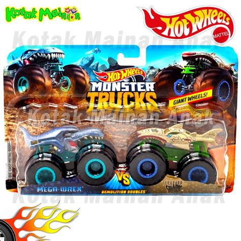 Jual Hot Wheels Monster Trucks Mega Wrex VS Leopard Shark HotWheels