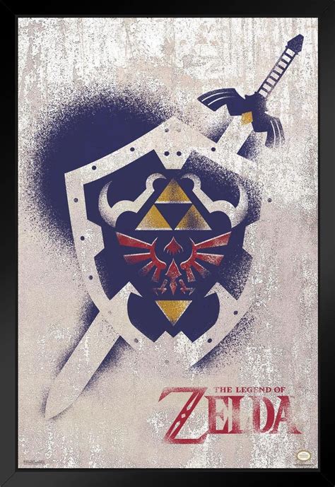 Buy Pyramid America Legend Of Zelda Sword And Shield Graffiti Art Black