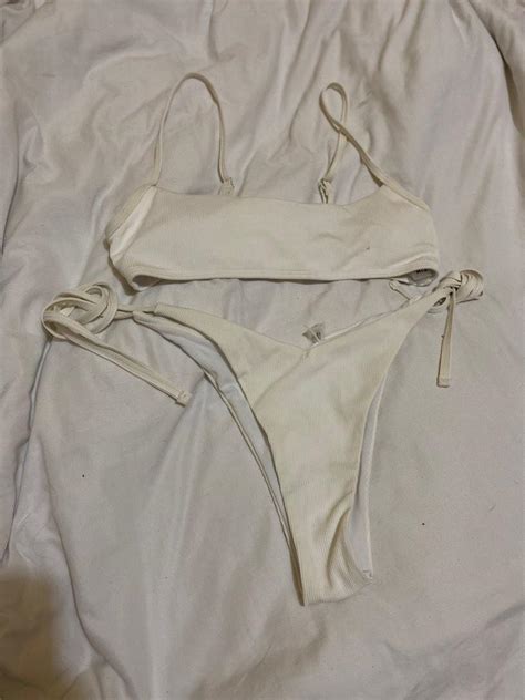 White Bikini Two Piece Women S Fashion Swimwear Bikinis Swimsuits On Carousell