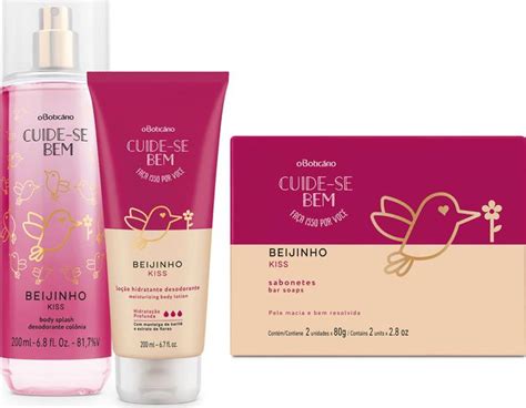 Combo Cuide se Bem Beijinho Body Splash 200ml Loção Desodorante