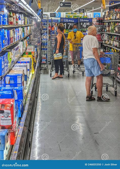 People Shopping In The Walmart Beer Isle Editorial Image Image Of