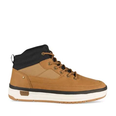 Baskets Montante Cognac Homme Lacets Denim Side