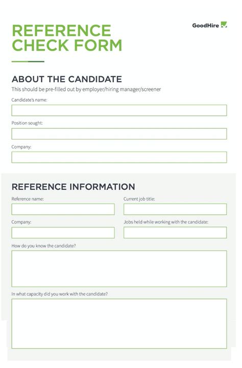 Reference Check Templates Free Printable Excel Word Pdf