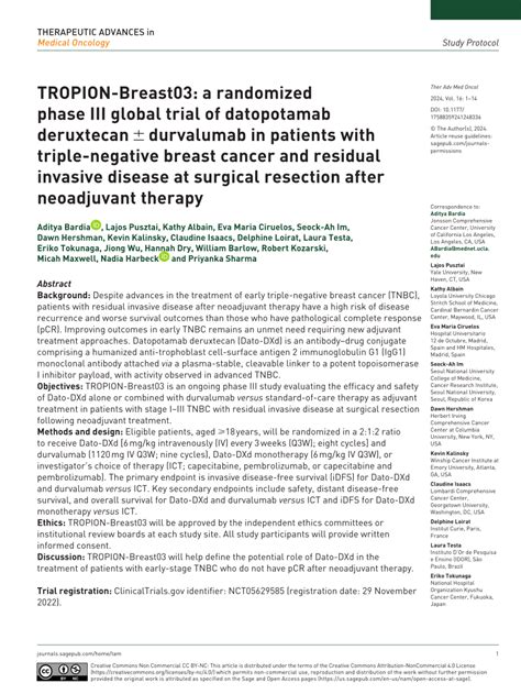 Pdf Tropion Breast03 A Randomized Phase Iii Global Trial Of