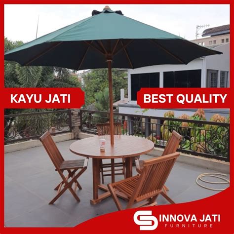 Jual Tenda Meja Payung Cafe Taman Pantai Hotel Outdoor Kayu Jati