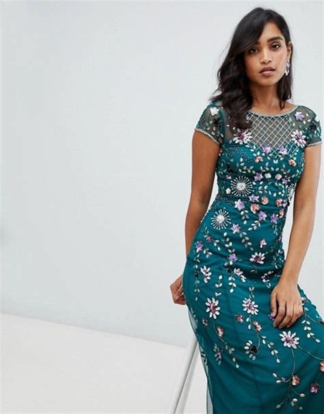 Frock And Frill Frock And Frill Floral Embellished Maxi Dress In