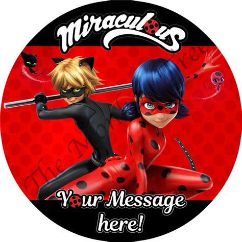 Miraculous Ladybug Cake Image Topper Cm Circle Can Be