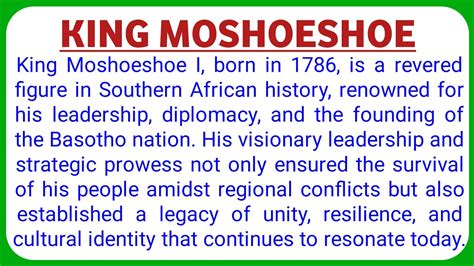 Moshoeshoe Essay Essay On Moshoeshoe Youtube