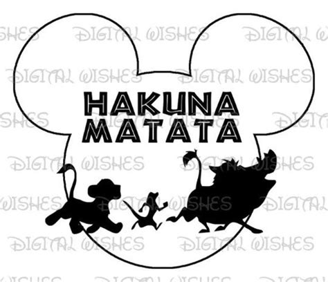 Lion King Hakuna Matata Silhouette Simba Timon Pumbaa Image - Etsy