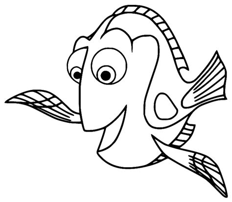 Dory Blue tang Fish Coloring Page - Free Printable Coloring Pages