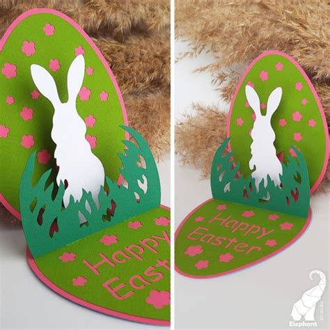 3D Pop Up Layered Easter Card SVG For Cricut DXF For Silhouette FCM