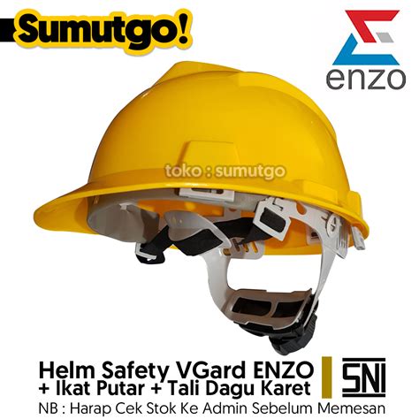 Jual Helm Safety Proyek Warna Kuning Merek Enzo Ikat Kepala Putar