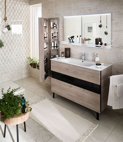 Meuble salle bain bois design Ikea Lapeyre Côté Maison