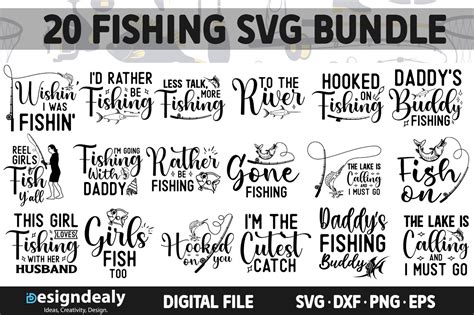 Fishing Svg Bundle Designs Graphic By Buysvgbundles Creative Fabrica