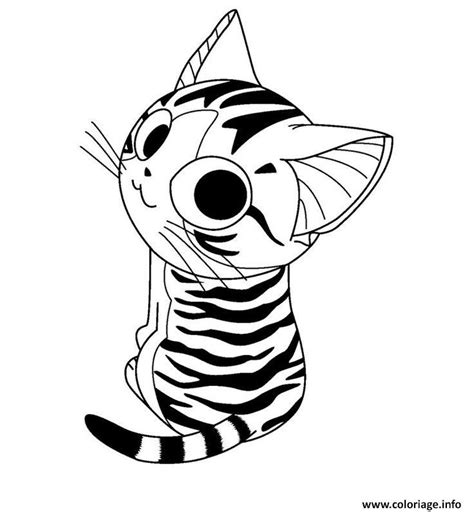 Coloriage Cht Chi Mignon Cute Dessin Chat Imprimer