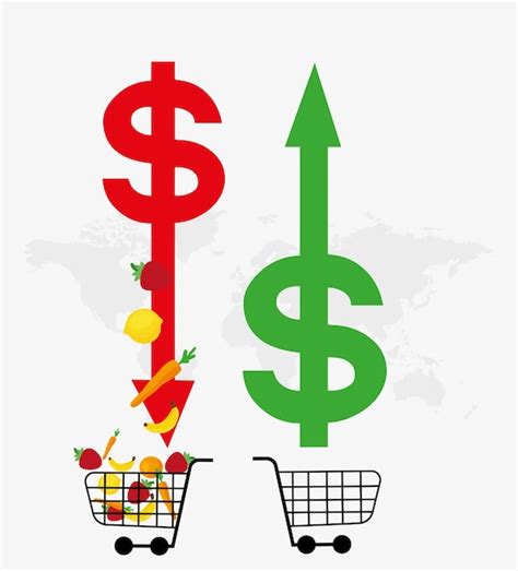 Premium Vector Changes In Dollars And Food Prices Dollar Rise And