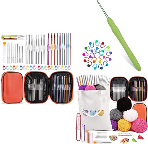 Imzay 135 Pcs Crochet Kit Crochet Hooks Yarn Set With 45 Crochet Hooks 6 Color