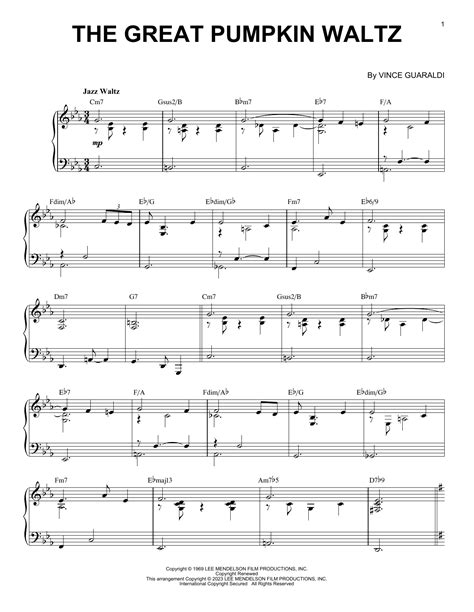 The Great Pumpkin Waltz Jazz Version Arr Brent Edstrom Sheet Music