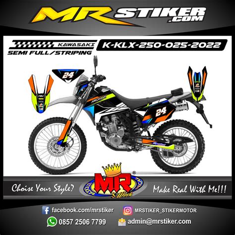 Stiker Motor Decal Kawasaki Klx Wrapping Graphic Line Stabillo