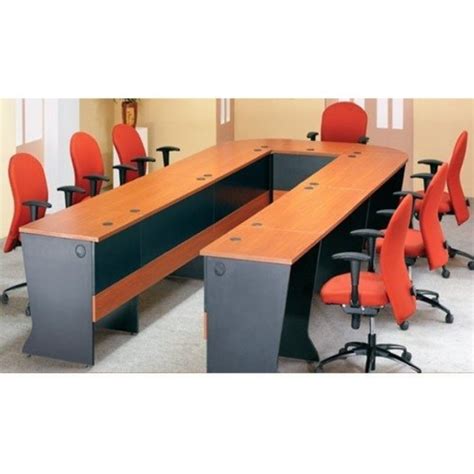 Wooden Rectangular U Shape Modular Conference Table Seating Capacity