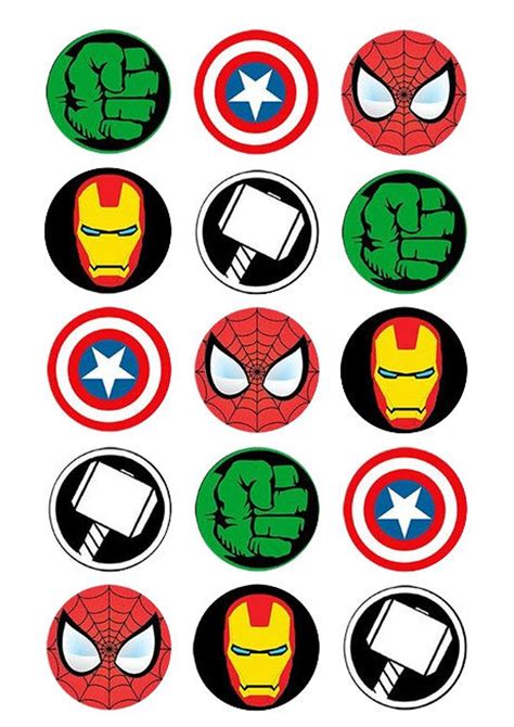 Avengers Cupcakes Toppers Avengers Cupcakes Simbolo Dos Vingadores