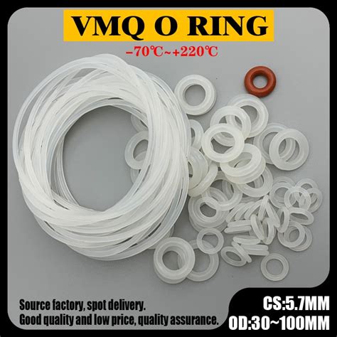 Pcs Silicone Ring Gasket Cs Mm Od Mm Mm Vmq White Food Grade