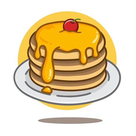 Art Illustration Of Cute Cartoon Pancake Flat Cartoon Style Icon